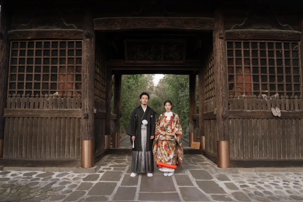宮城県 輪王寺／日本庭園／和装／フォトウェディングの撮影（4枚目）