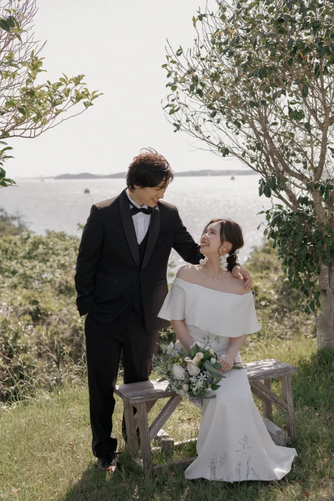 宮城県 奥松島／海／洋装／フォトウェディングの撮影（4枚目）