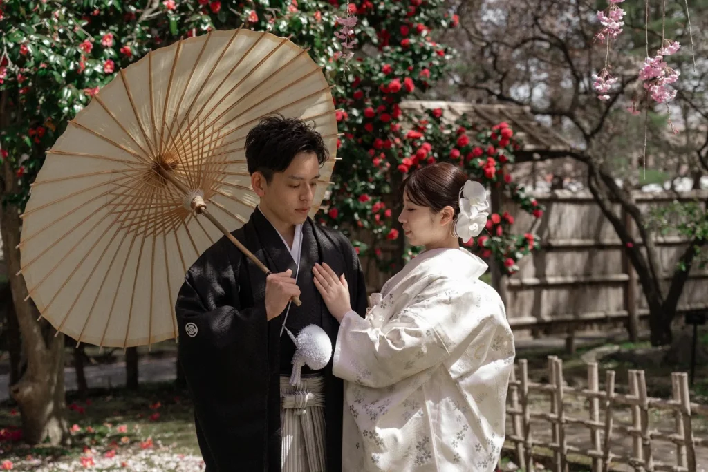 青森県／桜／和装／フォトウェディングの撮影（7枚目）